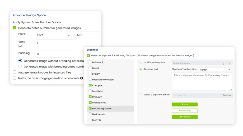 Bates Stamping & Slipsheets