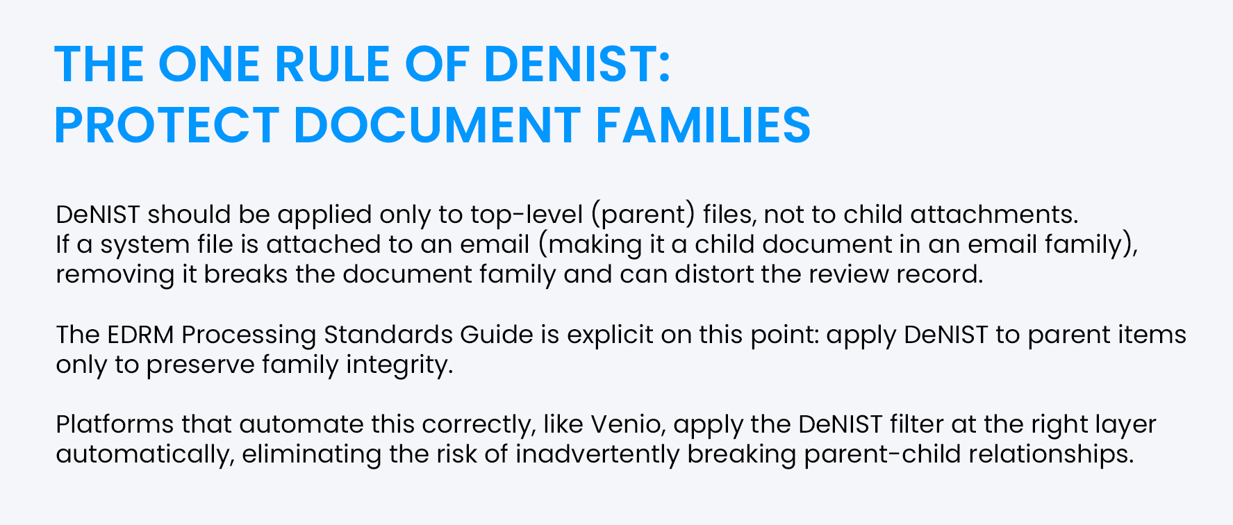 RULE OF DeNIST - PROTECT DOCUMENT FAMILIES